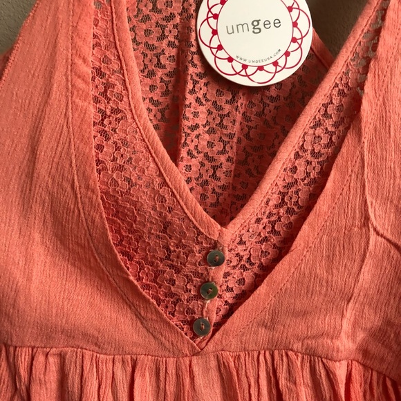 Umgee Babydoll Top Lace T-back NWT - Picture 5 of 7